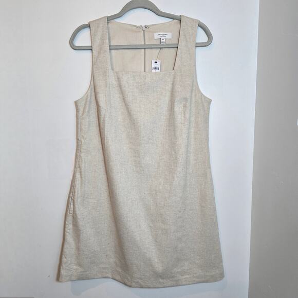 Banana Republic Dresses & Skirts - NWT Banana Republic Linen Blend Square Neck Dress Sz M Beige Shift Neutral $110